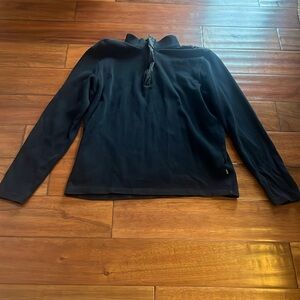 Hugo Boss Mens Large Regular Fit 1/4 Zip Pullover Sweatshirt Black